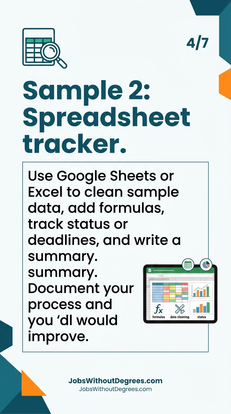 Sample 2: Spreadsheet tracker - JobsWithoutDegrees career guide slide 4