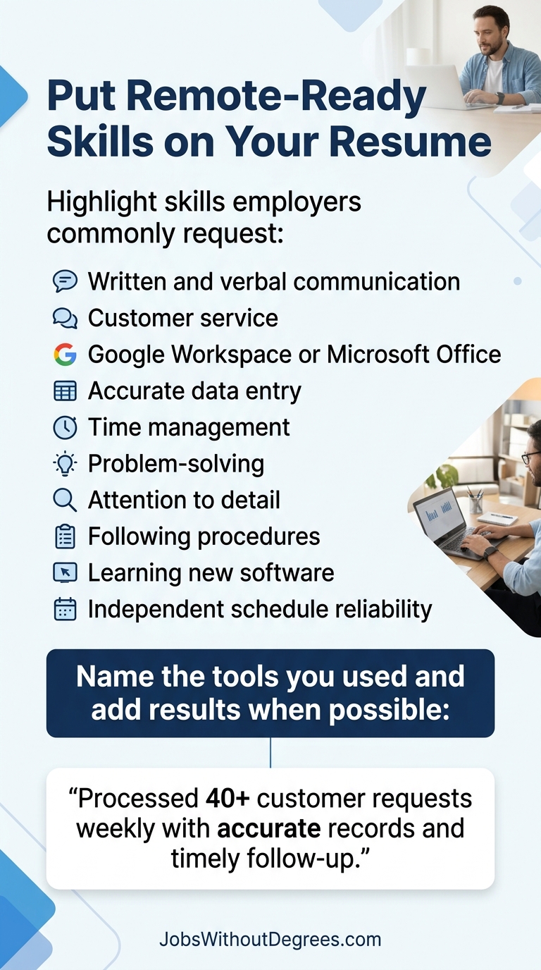 Put Remote-Ready Skills on Your Resume - JobsWithoutDegrees career guide slide 3